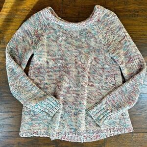 Garnet Hill Marled Knit Pullover Multi Color Pullover Sweater Size Large